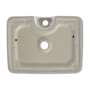 English Elm Ceramic Above-Counter Rectangular Bathroom Sink Basin - Modern Art Design, Glossy White Finish W999P363286