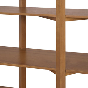 English Elm 6 Tier Acacia Veneer Bookshelf Open Storage Unit Heavy Duty Pine Wood Frame Display N758P412462N