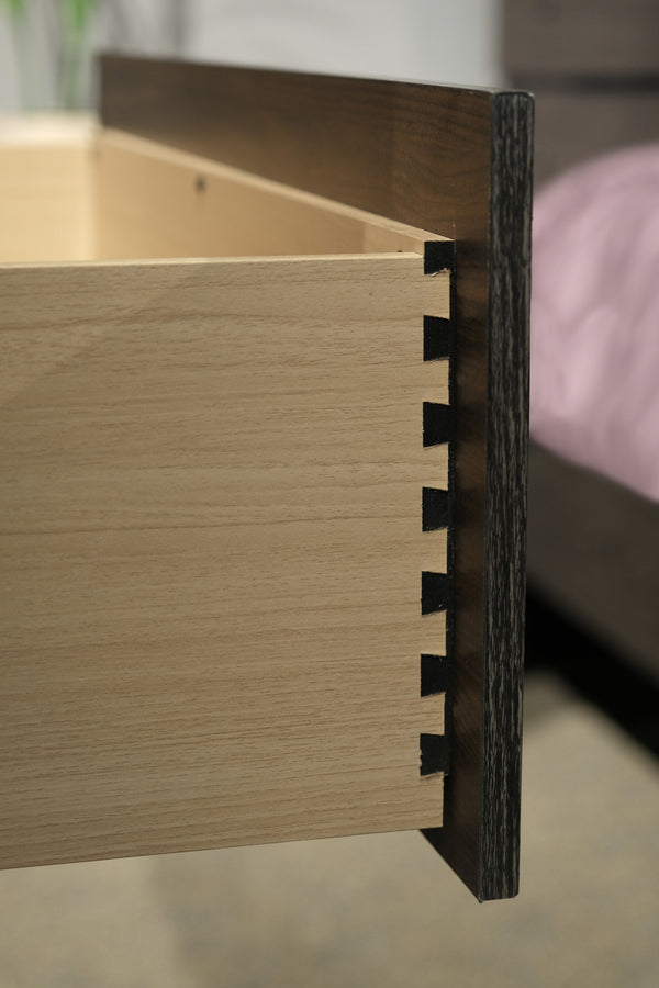 English Elm Wallace & Bay - Brown Modern Farmhouse 6-Drawer Dresser in Stone Brown Laminate Wood Look — Spacious, Stylish Storage B361P384481