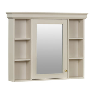 English Elm 35'' Blue Wall Mounted Medicine Cabinet with Mirror Door, MDF Storage, Adjustable Shelves & Towel Rod WF323692AAY