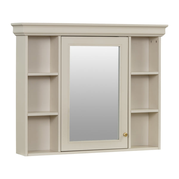 English Elm 35'' Blue Wall Mounted Medicine Cabinet with Mirror Door, MDF Storage, Adjustable Shelves & Towel Rod WF323692AAY