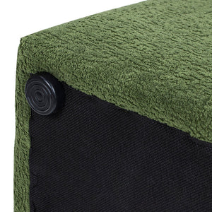 English Elm Jennifer Taylor Home - Clyde 14" Tapered Square Upholstered Ottoman in Spice Fleece Teddy Fabric — Compact Cozy Footrest and Seat Green B2719P269258
