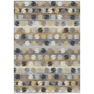 HomeRoots 8 X 10 Gray Brown Abstract Polyester Area Rug Washable for Patio or Living Room 736003