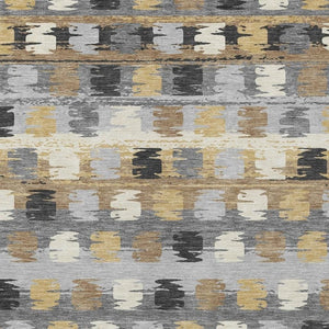 8 X 10 Gray Brown Abstract Polyester Area Rug Washable for Patio or Living Room
