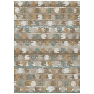 HomeRoots 5 Ft X 8 Ft Abstract Polyester Area Rug Stain Resistant for Indoor Outdoor Use 736007
