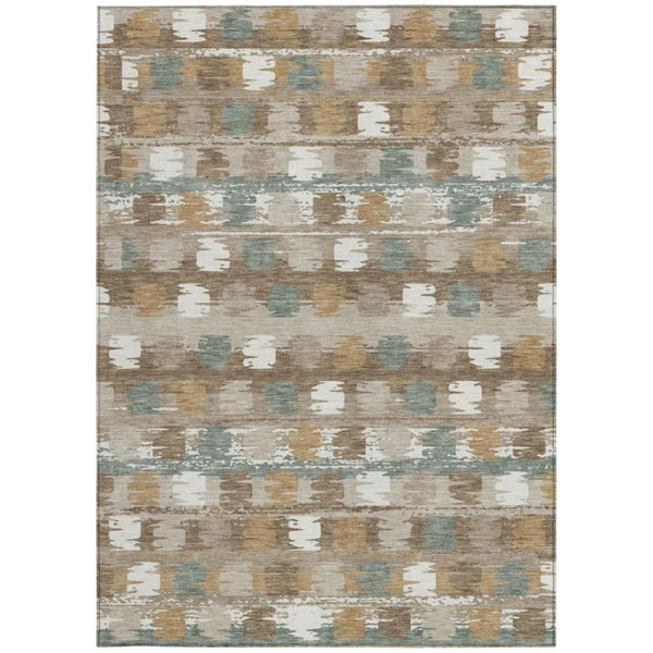 5 Ft X 8 Ft Abstract Polyester Area Rug Stain Resistant for Indoor Outdoor Use