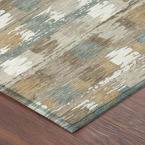 5 Ft X 8 Ft Abstract Polyester Area Rug Stain Resistant for Indoor Outdoor Use