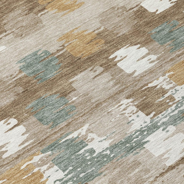 9 X 12 Abstract Polyester Area Rug Washable for Indoor Outdoor Patios and Pets