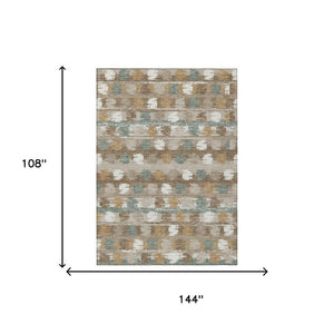 9 X 12 Abstract Polyester Area Rug Washable for Indoor Outdoor Patios and Pets