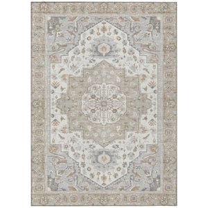 HomeRoots 8 X 10 Beige Copper Oriental Polyester Indoor Outdoor Rug Stain Resistant Washable 736027