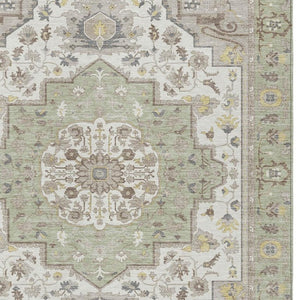 8 Ft X 10 Ft Oriental Polyester Area Rug for Patio Porch Living Room Pet Friendly