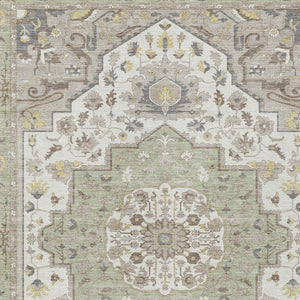 8 Ft X 10 Ft Oriental Polyester Area Rug for Patio Porch Living Room Pet Friendly