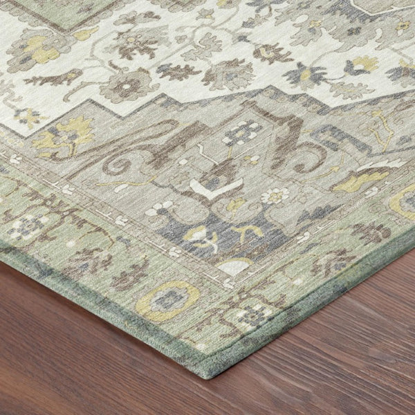8 Ft X 10 Ft Oriental Polyester Area Rug for Patio Porch Living Room Pet Friendly