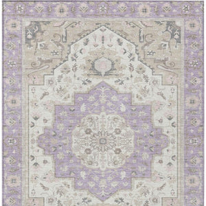 5x8 Oriental Polyester Area Rug Lavender Washable for Indoor Outdoor Patios