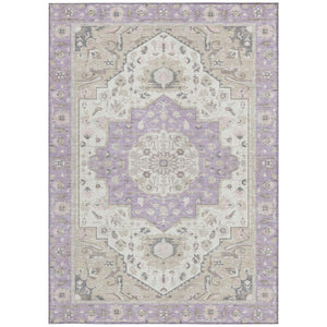 5x8 Oriental Polyester Area Rug Lavender Washable for Indoor Outdoor Patios