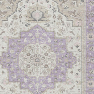 5x8 Oriental Polyester Area Rug Lavender Washable for Indoor Outdoor Patios