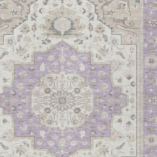 5x8 Oriental Polyester Area Rug Lavender Washable for Indoor Outdoor Patios