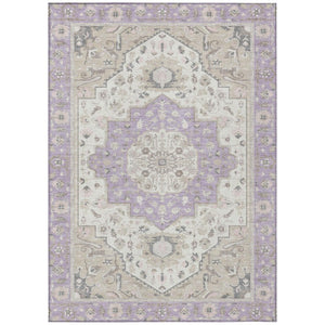 HomeRoots 10 Ft X 14 Ft Oriental Polyester Area Rug Lavender Indoor Outdoor Stain Resistant 736047