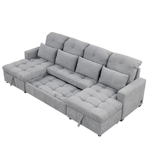 English Elm 101.2" Modular Chenille Sectional Sofa with Tufted Cushions and Deep Seating for Living Room N719S001750E