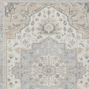 9x12 Oriental Polyester Area Rug Washable Indoor Outdoor Silver Fern Green