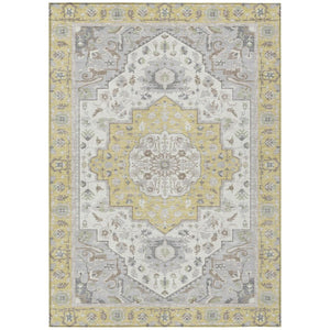 HomeRoots 9 X 12 Wheat Taupe Oriental Polyester Area Rug Washable for Indoor Outdoor Use 736070