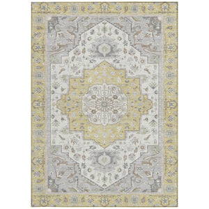 9 X 12 Wheat Taupe Oriental Polyester Area Rug Washable for Indoor Outdoor Use