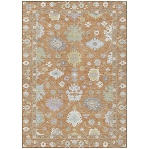 HomeRoots 8 X 10 Copper Gold Oriental Polyester Area Rug for Indoor Outdoor Living Spaces 736087