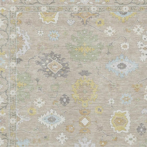 8x10 Ivory Gray Oriental Polyester Area Rug Stain Resistant for Patio or Living Room