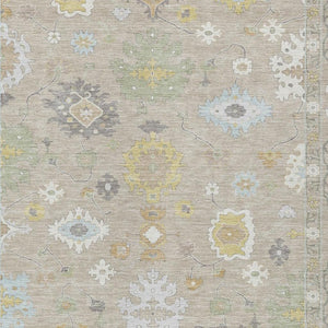 10 X 14 Ivory Gray Oriental Polyester Area Rug Stain Resistant Indoor Outdoor