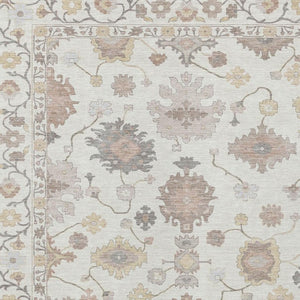 5x8 Ivory Sky Blue Oriental Polyester Area Rug Washable Stain Resistant Indoor Outdoor