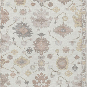 8x10 Ivory Sky Blue Oriental Polyester Rug Washable Stain Resistant Indoor Outdoor