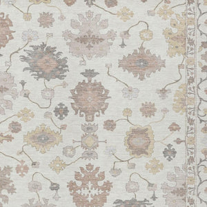8x10 Ivory Sky Blue Oriental Polyester Rug Washable Stain Resistant Indoor Outdoor