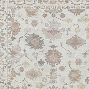10 X 14 Ivory Blue Oriental Polyester Area Rug Washable for Indoor Outdoor Use