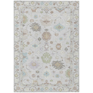 HomeRoots 9 X 12 Gray Gold Oriental Polyester Area Rug Stain Resistant Indoor Outdoor Use 736118