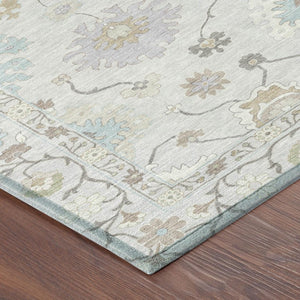 9 X 12 Gray Gold Oriental Polyester Area Rug Stain Resistant Indoor Outdoor Use