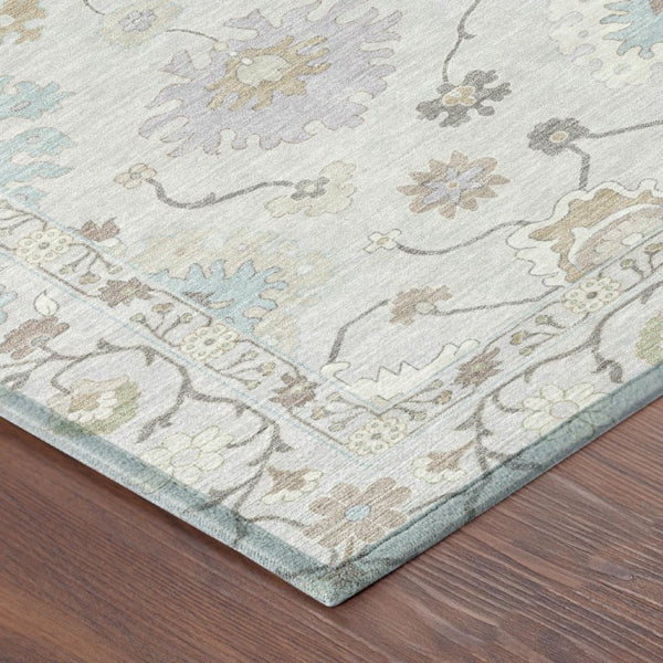 9 X 12 Gray Gold Oriental Polyester Area Rug Stain Resistant Indoor Outdoor Use