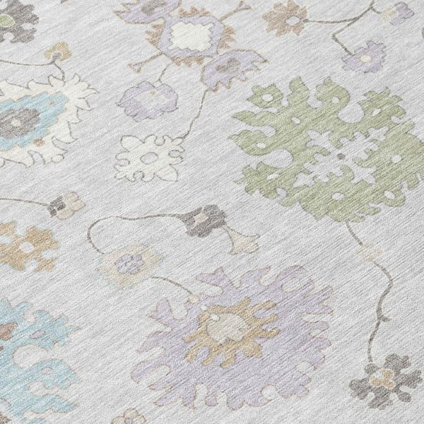 9 X 12 Gray Gold Oriental Polyester Area Rug Stain Resistant Indoor Outdoor Use