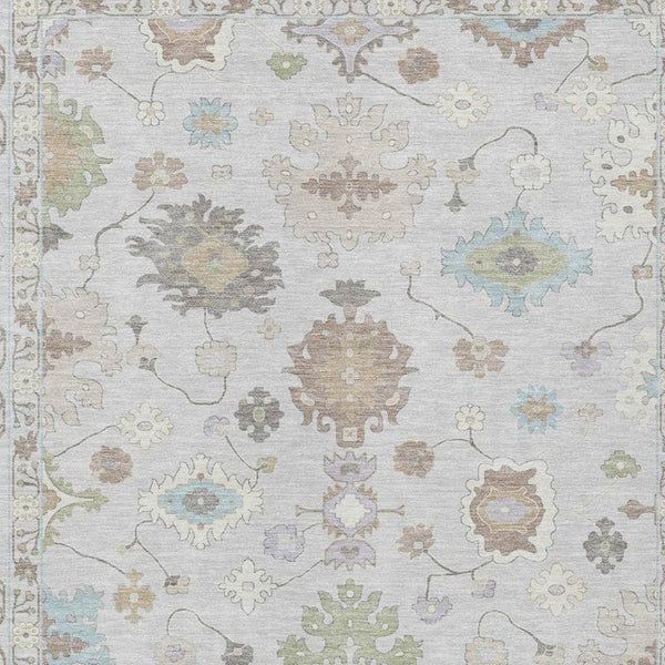 10 Ft X 14 Ft Gray Gold Oriental Polyester Washable Indoor Outdoor Area Rug