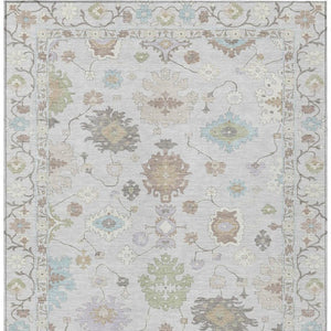 10 Ft X 14 Ft Gray Gold Oriental Polyester Washable Indoor Outdoor Area Rug