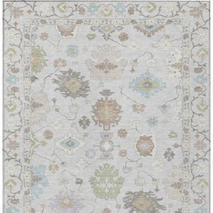 10 Ft X 14 Ft Gray Gold Oriental Polyester Washable Indoor Outdoor Area Rug