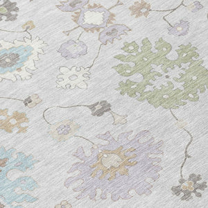 10 Ft X 14 Ft Gray Gold Oriental Polyester Washable Indoor Outdoor Area Rug