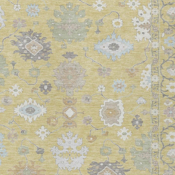 5x8 Wheat Ivory Oriental Polyester Area Rug Stain Resistant for Patio or Living Room