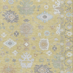 5x8 Wheat Ivory Oriental Polyester Area Rug Stain Resistant for Patio or Living Room
