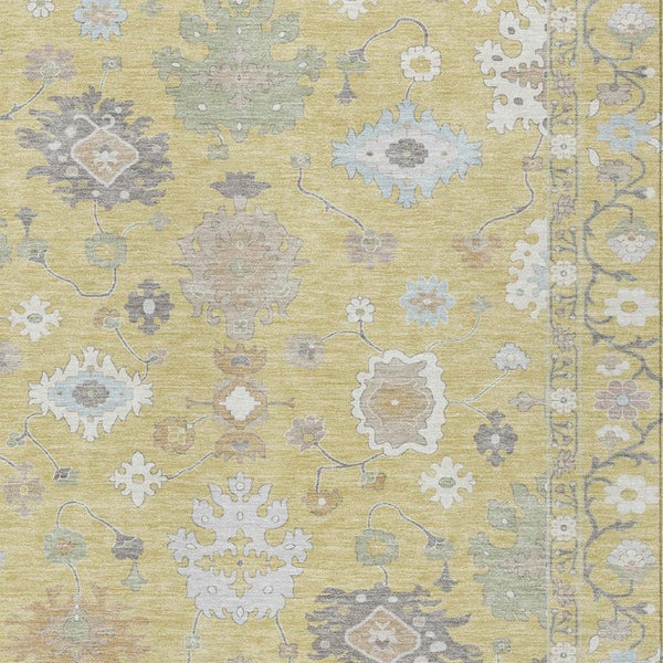 5x8 Wheat Ivory Oriental Polyester Area Rug Stain Resistant for Patio or Living Room