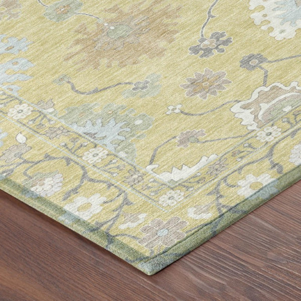 5x8 Wheat Ivory Oriental Polyester Area Rug Stain Resistant for Patio or Living Room