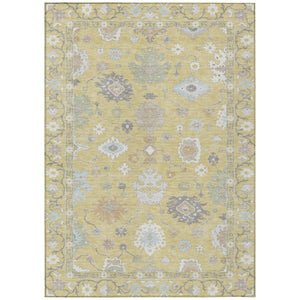 HomeRoots 9 X 12 Wheat Ivory Oriental Polyester Area Rug Washable for Patio or Living Room 736124