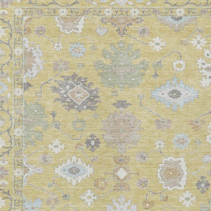 9 X 12 Wheat Ivory Oriental Polyester Area Rug Washable for Patio or Living Room