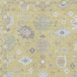 9 X 12 Wheat Ivory Oriental Polyester Area Rug Washable for Patio or Living Room