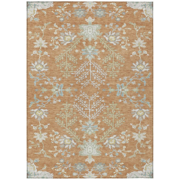 HomeRoots 8 Ft X 10 Ft Oriental Polyester Area Rug Stain Resistant for Patio or Living Room 736135