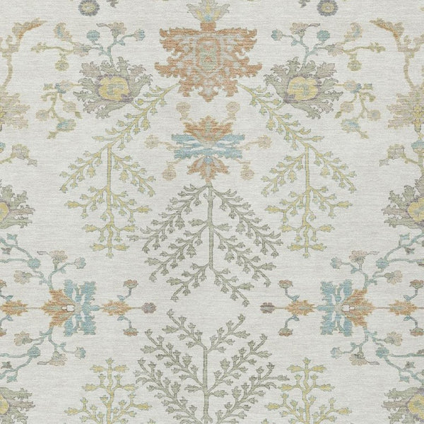 8 X 10 Ivory Beige Oriental Polyester Area Rug Washable for Indoor Outdoor Use